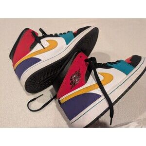 NIKE AIR JORDAN 1 FLIGHT US SIZE 8 WHITE W/ Multi Color 554724 125